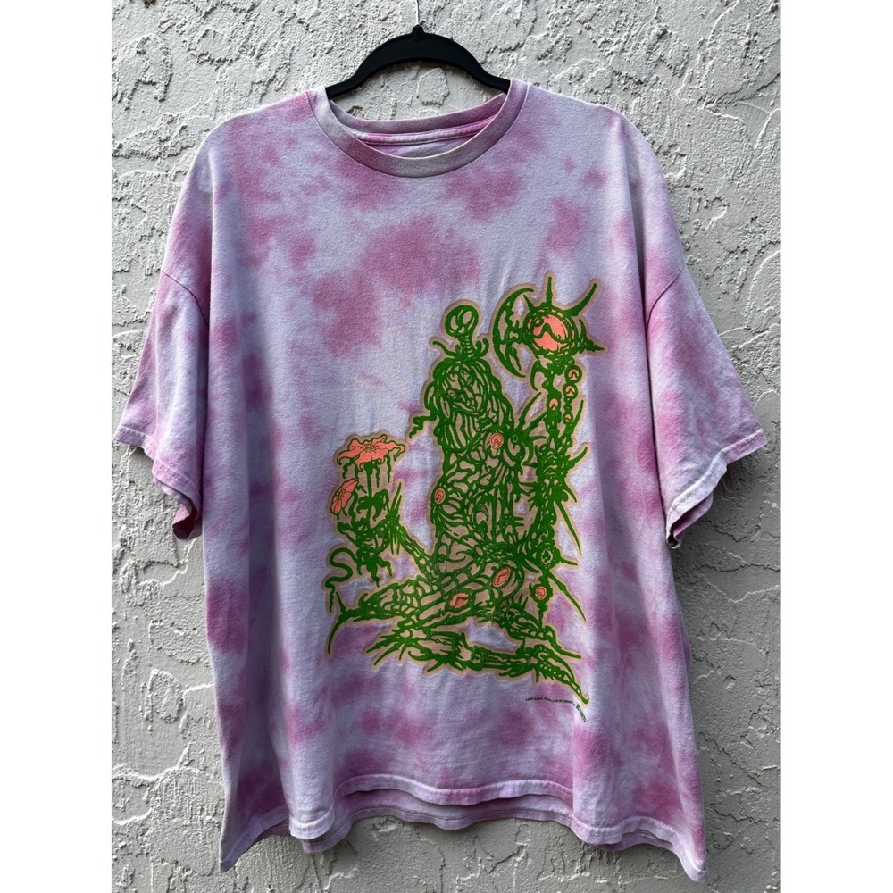 Lady Gaga The Chromatica Ball 2022 Tour Tie Dye Graphic T-Shirt XL Pink Green